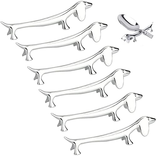 Soporte para 6 cubiertos para mesa, soporte para palillos en forma de perro pequeño, soporte para cucharas, tenedor, soporte para cucharas, soporte para vajilla, soporte para utensilios de cocina, 9 x