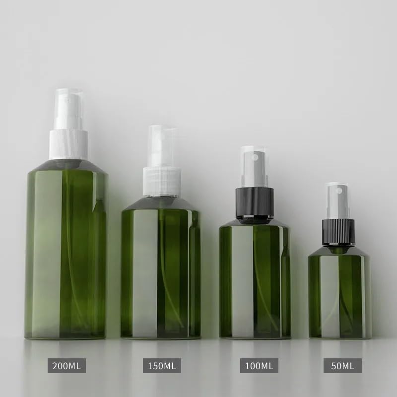 Spruzzino Nebulizzatore 50/100/150/200 ml 10/20 pezzi Flaconi spray verdi in plastica Ricaricabili Flacone di profumo da viaggio Contenitore cosmetico(50ml clear pump,20pcs)