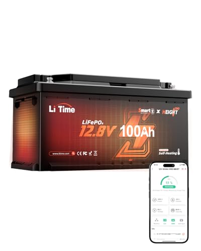 LiTime Batterie Lithium 12V 100Ah H190 Auto-réchauffante pour Camping-Car