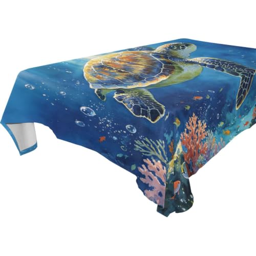 Loancwa Nappe à motif tortue océanique, polyester, 152,4 x 228,6 cm