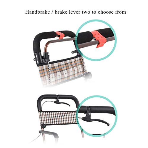 WLKINF Einkaufstrolley mit Sitz/Einkaufswagen/Einkaufswagen/Stahlrahmen, hochwertiger Flanell, hohe Kapazität, Aufbewahrungskörbe/Gehhilfe für ältere Menschen (rot-1) – Bild 7