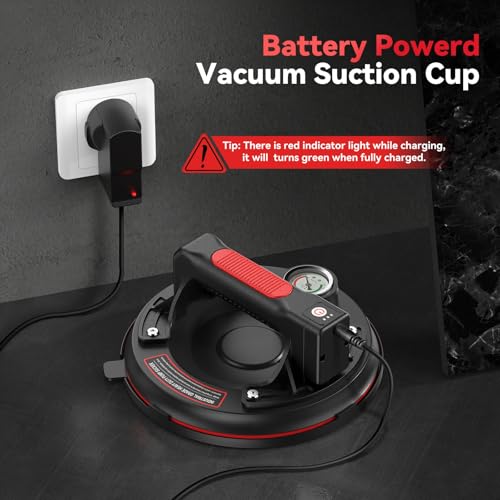 Avhrit Electric Glass Suction Cups, 2 Pack 8 Inch Vacuum Suction Cups Heavy Duty For Lifting Large Glass, 500Lbs Load Capacity, Rechargeable Glass Lifter For Windshield, Window, Granite, Tile Lifting thumb #1
