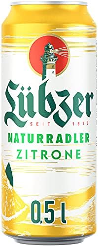 Lübzer Naturradler Zitrone - Sommerlichen Dosenbier für Radler-Enthusiasten - 24 x 0,5 L Alster Bier