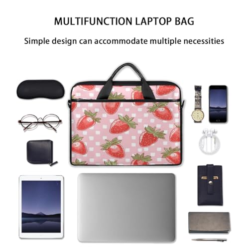 Funda para laptop con diseño de fresa, 15 pulgadas, para mujeres y hombres, maletín delgado para oficina y viaje miniatura 7