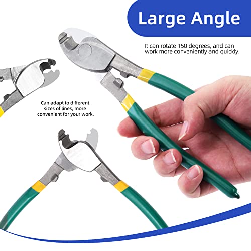 Glarks 8 Inch High Leverage Cable Cutter, Heavy Duty Wire Rope Cutter Sharp Cable Cutting Tool With Comfortable Grip For Aluminum, Copper, Communication Cable, Audio Wire, Bike Brake Cable (8 Inch) #TOP2