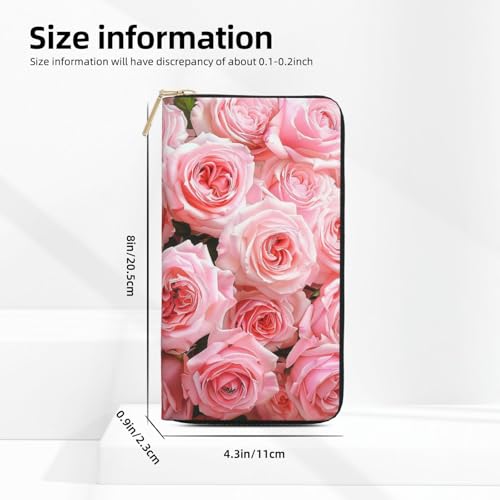 Fresh Roses Printed Long Wallet for Women Men Cute Coin Purse with Card Holder4