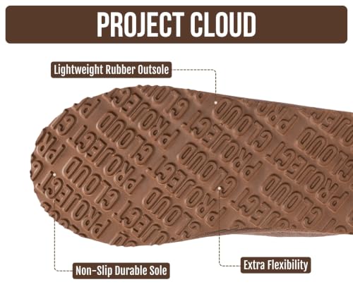 Image of Project Cloud 100% Genuine Leather Shearling Slippers for Women (Nerita) | Australian Fur Lining Memory Foam Insole Non Slip EVA Sole Fuzzy Plush House Shoes Warm Cozy Indoor Footwear Everyday Comfort
