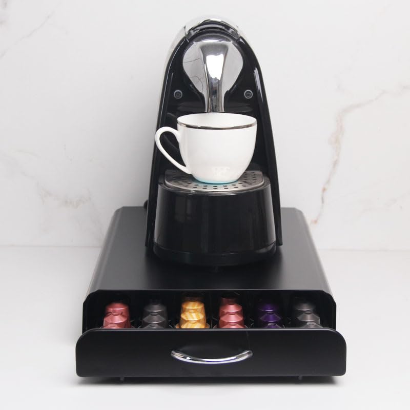 Image of THW 60pc Capsule Drawer Pod Holder Carbon Black -60Pc Capsules Holder & Machine Stand - Compatible with Pods Original Line Pods ( ONLY DRAWER )