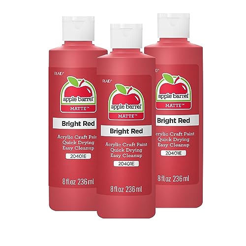 Image of Apple Barrel Acrylic Paint in Assorted Colors (8 Ounce), J20401 Bright Red (Pack of 3)