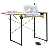 Sew Ready Dart Wood/Metal Multipurpose Machine Table Workstation Desk with Folding Top for Crafts, Sewing, Computers, Laptops, Games, Graphite/Ashwood, 41W