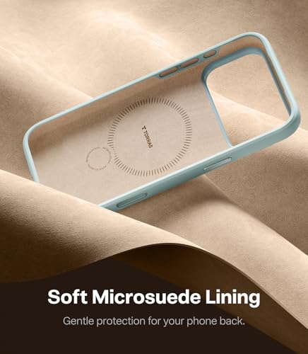 Image of TORRAS Q3 Wind for iPhone 17 Pro Max Case Liquid Silicone, Fit for MagSafe, 360 Spin Magnetic Stand, Soft Grip, Camera Control, Protective Phone Case for iPhone 17 Pro Max Case, Aqua Blue