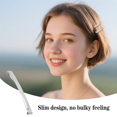 10 Stück Silber Haarspangen Damen,Haarspange Flach,Französische Frauen Hair Clips For Women,French Haarklammern Klein,Metallische Haarspange,Speziell Mit Feinem Haar,Elegantes Diy Frisur Zubehör