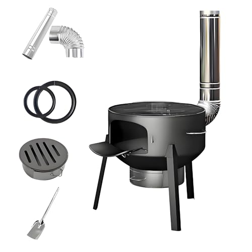 Estufa de Leña de Hierro Fundido Interior y Exterior...