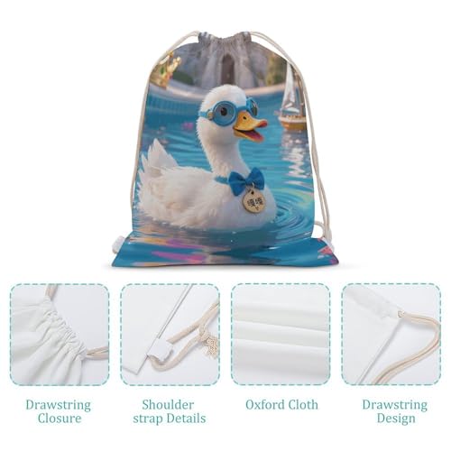 Goose Pool Grace Drawstring Backpack - Canvas Sports Gym Sackpack, Lightweight String Bag for Beach & Travel4