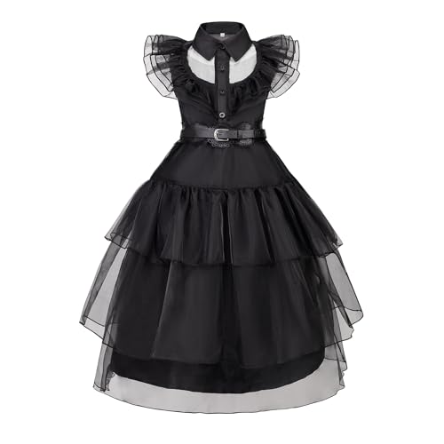 Disfraz negro para niñas 9-10 años con accesorios miniatura 2