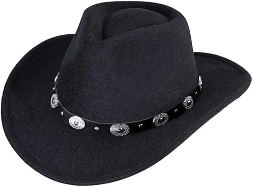 DRESHOW Cowboy Cowgirl Hat for Boys Girls Classic Western Felt Fedora Belt Buckle Retro Panama Hats Unisex Rolled up Caps for Kids 4-12 Years - Image 3