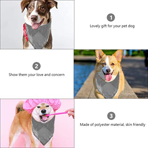 Balacoo 2Pcs Glitter Triângulo Bandana Do Cão Pet Triângulo Brilhante Lantejoula Bibs Lenço Lenço Ga