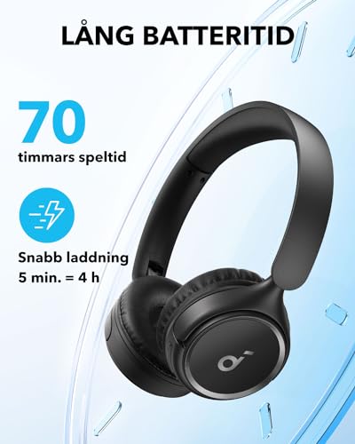 Soundcore H30i Wireless On-Ear Headphones, Foldable Design, Pure Bass, 70H Playtime, Bluetooth 5.3, Lightweight and Comfortable, App Connectivity, Multipoint Connection (Black) - Image 4
