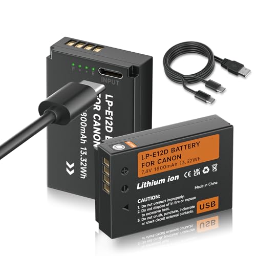Baterías LP-E12 con carga directa tipo C para optimizar tu cámara Canon M50