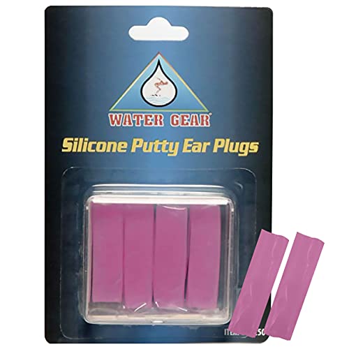 Water Gear Silicone Ear Plugs - Swimming Putty Ear Plugs - Soft Moldable Protection from Water and Shooting Noise (Pink)