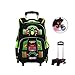 Durevole Universale Ruota Trolley Borsa da Viaggio Scuola elementare Trolley per Bambini Zainetto Ragazzi 6 Ruote Zaino Impermeabile Rimovibile 3D Modello di Auto Borse Regalo Scolastico Ruote Stamp