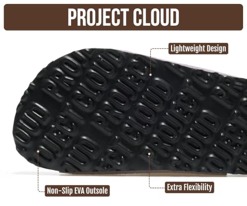Image of Project Cloud Kids Sandals 100% Genuine Leather - Natural Cork Footbed Non-Slip Slides for Kids - Lightweight Boys & Girls Sandals - Water-Resistant Girls & Boys Sandals
