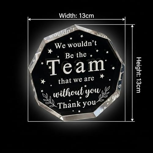 Image of DIGI ARTS Team Appreciation Gift Acrylic Plaque for Coworkers & Employees - Engraved Crystal Clear Acrylic Desk Decor, Thank You Gift for Team Member, Colleague, Staff, Office Appreciation Keepsake, 13 x 13 cm