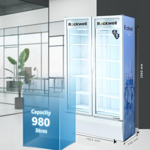 Image of ROCKWELL RVC1100 Large Capacity Visi Cooler, Bright LED | Fast & Even Cooling, Power-Saving System, 4 Year Warranty, Built for Heavy-Use Retail & Commercial Stores