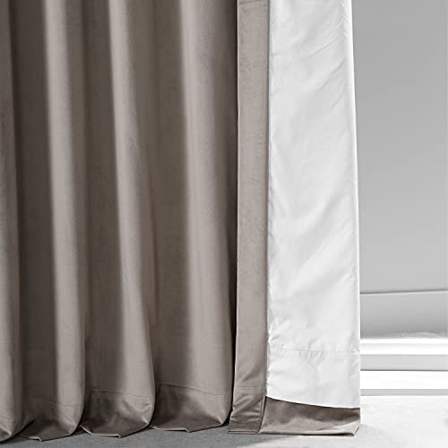 Image of HPD Half Price Drapes Signature Plush Velvet Blackout Curtains for Bedroom (1 Panel), 50W X 84L Hotel Black Out Curtains for Living Room, Thermal Insulated Blackout Curtains for Windows, Library Taupe