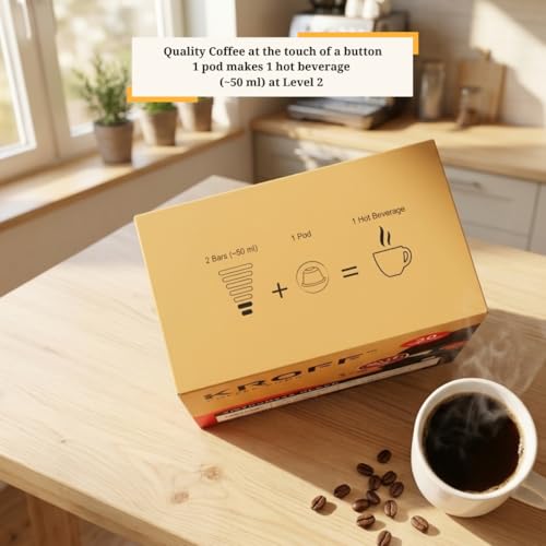 Image of KROFF Vietnamese Black Coffee Pods | Dolce Gusto Compatible | Espresso - Medium Dark Arabica Robusta Blend Roast | 10 Pods Per Box