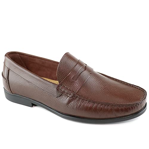 Marc Joseph New York Mens Casual Comfortable Genuine Leather Lightweight Classic Fashion Dress Penny Loafer Slip On Breathable Driving Loafer