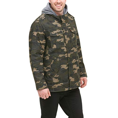 Image of Levi's Men's Washed Cotton Hooded Military Jacket (Regular & Big & Tall Sizes)