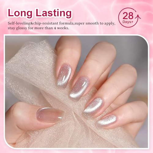 Set de 6 esmaltes de gel Cat Eye con brillo y magneto miniatura 5