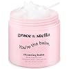 grace & stella Makeup Remover Cleansing Balm – Hydrating Facial Cleanser with Vitamin E for Soft, Nourished Skin – Melt Stubborn Waterproof Make Up, Mascara, Eye Liner – Vegan Skincare (102g/ 4.3 oz)
