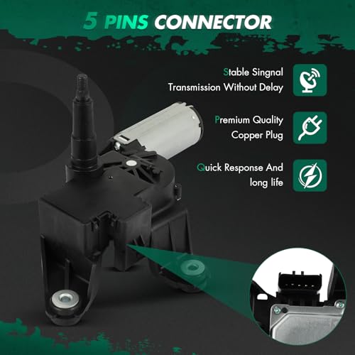 Image of SCITOO Rear Windshield Wiper Motor Replacement for 2008-2012 for Jeep for Liberty Wiper Motor 403056,57010090AB,57010090AC 5 Pins