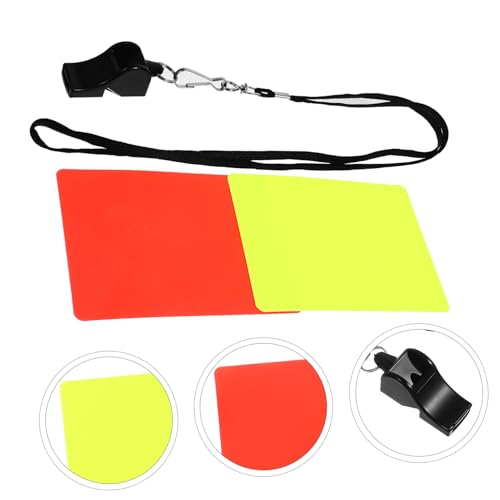 Set portátil de tarjetas y silbato para árbitro rojo miniatura 5