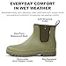 Planone Short Rain Boots for Women Fashion Waterproof Neoprene Chelsea Boots Ankle Non-Slip Matte Rubber Boots Lightweight Outdoor Garden Shoes Work Booties with Arch Support and Removable Comfort Insole