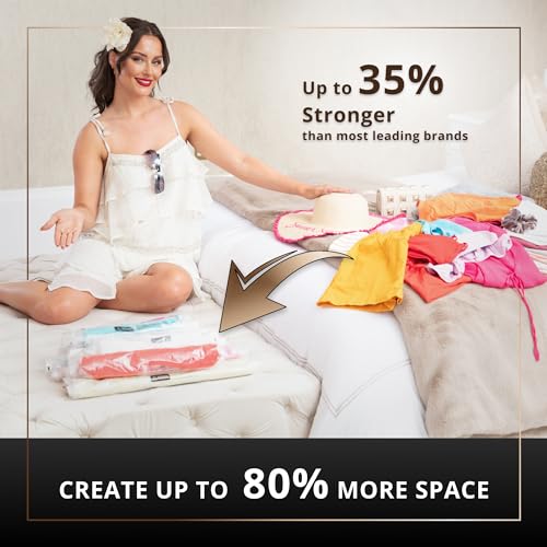 GENIE SPACE Roll-Up Storage Bags for Clothes, Travel Space Saver Bags, Airtight & Waterproof, No Pump Needed - Image 2