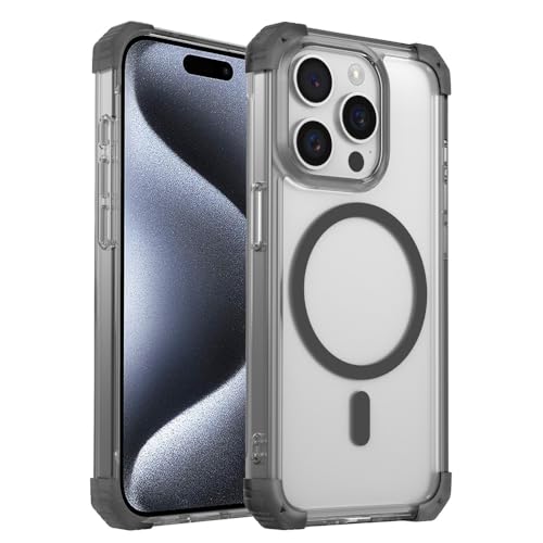 Coque iPhone 15 Pro Max transparente antichoc et magnétique pour charge sans fil