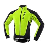 Reflektor Jacke Damen Radtrikot Damen Set Thermofleece Softshell MTB Bike Outwear Winddicht Wasserdicht Elegante Fahrradbekleidung (Green, S)