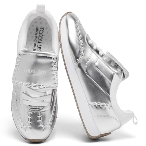 Classic Women's Fashion Anti Slip Sports Shoes, Breathable Insole, Fashionable and Comfortable, Lightweight Leather, Gold, Silver, White 2025