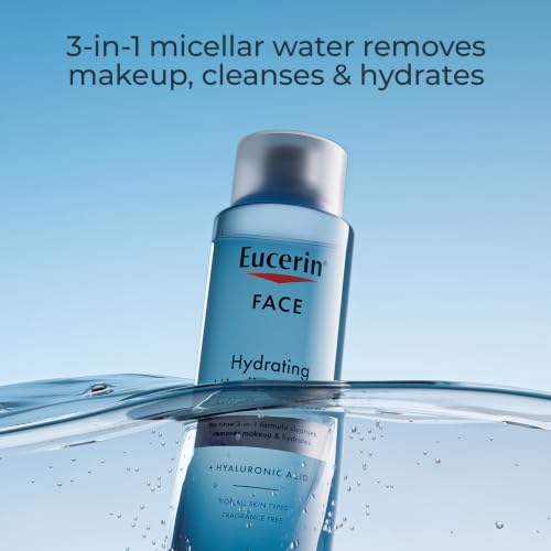 Eucerin Face Gentle Cleansing Hydrating Micellar Water, 13.5 FL OZ | Skin Cleansing Micellar Water with Hyaluronic Acid, Face Cleanser, Makeup Remover, All Skin Types, Fragrance Free, Non-Drying - image 5