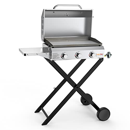 Onlyfire-Portable-Gas-Griddle-3-Burner-with-Foldable-Cart-Side-Table-Stainless-Steel-Flat-Top-Gas-Grill-Griddle-Stove-with-Lid-for-Outdoor-Cooking-Patio-Backyard-Camping-RV-Tailgating-GS310 Onlyfire Portable Gas Griddle 3 Burner with Foldable Cart Side Table Stainless Steel Flat Top Gas Grill Griddle Stove with Lid for Outdoor Cooking Patio Backyard Camping RV Tailgating GS310
