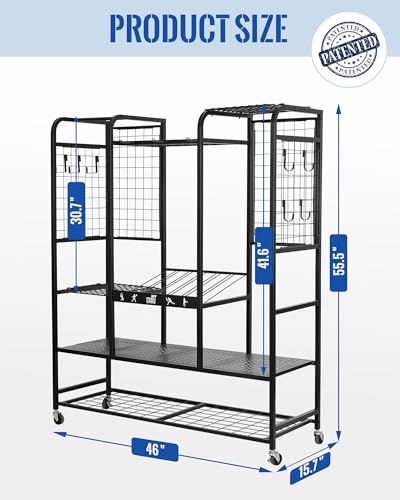 Image of Mythinglogic Rolling Tennis Equipment Organizer with Racket Storage