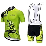 MATERIAL: Dieses Herren Radtrokot Set besteht aus 100% Polyesterfaser, ist weich und elastisch, verformt sich nicht so leicht und ist sehr atmungsaktiv, was gut für die Schweißableitung ist.