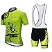 Cycbiki Herren Radtrikot Set Kurzarm mit 5D Sitzpolster für MTB Rennrad Fahrrad Jersey + Bib Shorts Radsportanzug M - 3XL (L, grün)