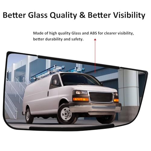 Image of Right Passenger Side Mirror Replacement for Chevrolet Chevy Express 1500 2003-2014 Express 2500 3500 2003-2017 for GMC Savana 1500 2003-2014 Savana 2500 3500 2003-2017 Rear View Mirrors Glass