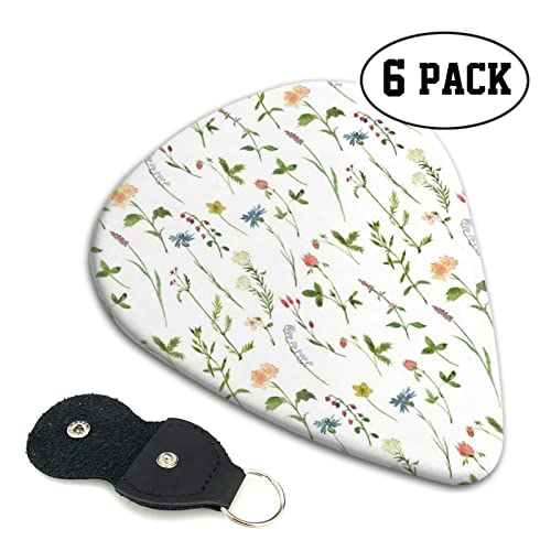 Season Watercolors Of Herbs Flowers Lot de 6 médiators pour guitare acoustique, guitare électrique, basse, ukulélé – Fin… - Les Beatles, Paul McCartney, John Lennon, RIngo Starr, George Harrison Season Watercolors Of Herbs Flowers Lot de 6 médiators pour guitare acoustique, guitare électrique, basse, ukulélé – Fin… – Image 3