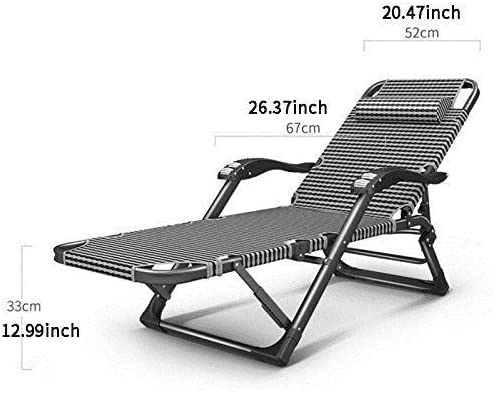 Chaise pliante chaise longue portable pour couchage d'appoint et bureau - 6