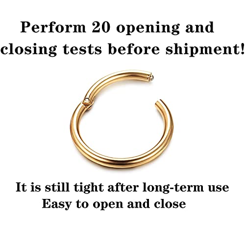 Jstyle 3Pcs 18G Hinged Clicker Nose Rings Hoop Surgical Steel Helix Cartilage Daith Tragus Sleeper Earrings Body Piercing 8Mm #TOP2